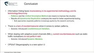 Network Information Hiding, Chapter 11 (Conclusion & Open Problems)