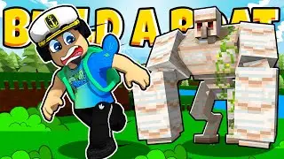 PROVOQUEI UM GOLEM DE METAL E ELE QUERIA ME MATAR!! [BUILD A BOAT] - ROBLOX