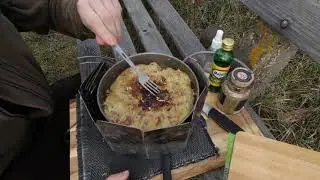 OUTXE Titanium Flatware Knife Fork Spoon Set with Carrying Bag for Traveling Picnic Hiking