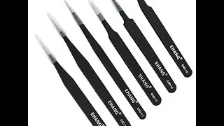 Набор 6pcs антистатических пинцетов ESD10-15  - распаковка