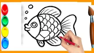 Fish painting video ।  Kids painting video machhli ka chitra । मछली का चित्र । Toddlers । #fish 