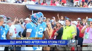 Ole Miss fined after fans stormed field