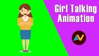 Talking Girl Animation | cartoon Girl Talk | girl talk green screen animation