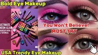 USA Viral EyeMakeup Tutorial | Pink-Neon Glam EyeMakeup| Eye Makeup Hacks 