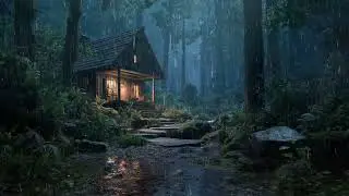 Night Rain in an Isolated Wilderness Cabin 🌧️ Still Mind, Deep Sleep