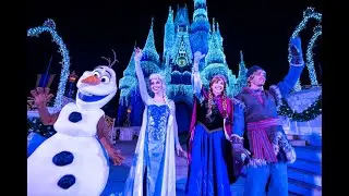 A Frozen Holiday Wish: Christmas lights light up Cinderella's castle for Christmas in Magic Kingdom