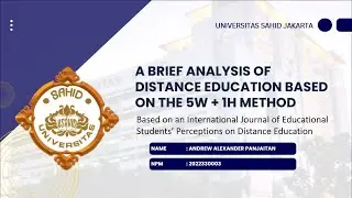 A Brief Analysis of Distance Education Based on the 5W + 1H Method | English Presentation