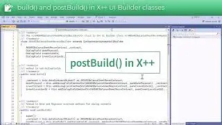 сборка и постсборка в классе X++ UI Builder