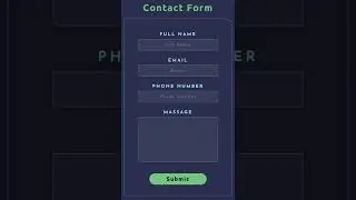 Contact Form Using #html #css #webdesign #shorts Free Source Code Download Link In Description Box |