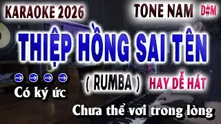Thiệp Hồng Sai Tên Karaoke (Rumba) Tone Nam Ai Hát Cũng Đều Hay.........