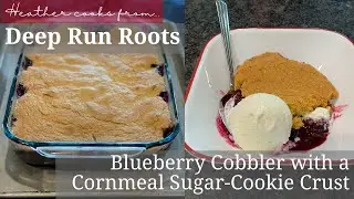 Blueberry Cobbler with a Cornmeal Sugar Cookie Crust | Deep Run Roots | EASY