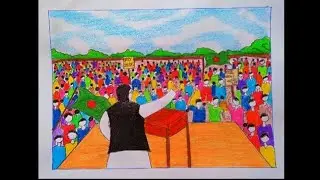 How to draw 7th speech of Bangabandhu Sheikh Mujibur Rahman