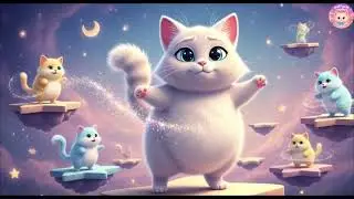 🌙 Magical Starry Night With Puffy Cat 💜✨ | Dream, Twirl & Glow Under Sparkling Stars for Kids 🎶🌌