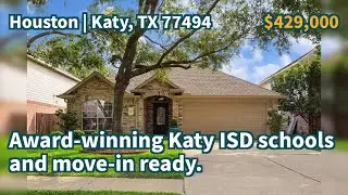 Katy, TX 77494 | $429,000 | 1,873 Sqft, 3 beds, 2 full baths, Single-Family | Award-winning Katy ISD