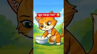 कुत्ते का झूठ पकड़ा गया 😂 | Dog vs Cat Funny Cartoon | Hindi Shorts