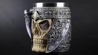 Striking Skull Viking Warrior Beer Mug