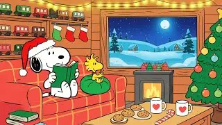 Snoopy’s Snowy Christmas Cabin 🎄 Warm Lofi Beats for Focus & Relax 🔥🎶 Christmas Fireplace Ambienc