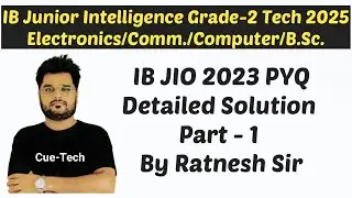 || IB JIO Recruitment 2025 ||  Previous Year Paper Detailed Solution Part- 1 By Ratnesh Sir