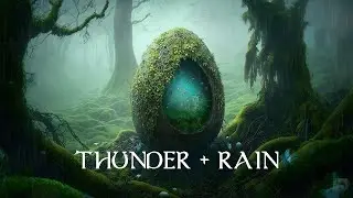 Light Rain Sounds | Ambient soundscape: Easter dragon egg hunt in the enchanted forest | ASMR Rain