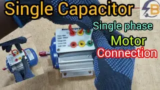 Single phase motor connection with capacitor