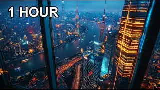 1 HOUR Shanghai Skyline Night 🌃 | Uplifting Lofi for Success & Midnight Work Focus (Loop)