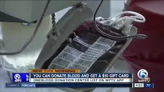 Donate blood and receive an eGift card and fleece blanket