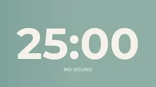 25 Minute Countdown Timer – No Sound | Focus, Study, Deep Work