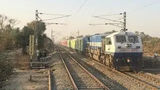 24 COACHER TRIAL OF 120 KM/HR BY EMD SHF BGKT WDP4 20092 IN WESTERN RAILWAY