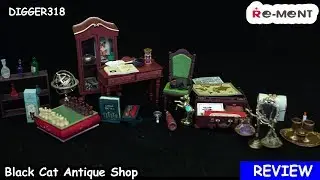 Re-Ment Black Cat Antique Shop Minature Accessory Set Toy Review 4K