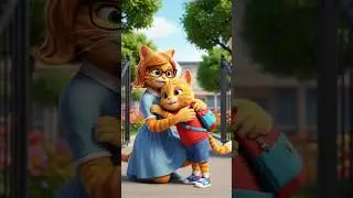 Cute Mom Cat Takes Her Son to School 🐱 | 3D Realistic Animated Short Video