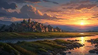 Live Sunset Over a Medieval Village &ndash; Peaceful Ambience & Relaxing Music