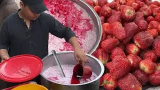 Fresh Strawberry Milkshake | How to Make Refreshing Special Summer Drinks? Karachi Food Street