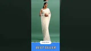 White Organza Saree With Beads And Cutdana Embroidery And Unstitched Blouse