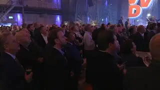 Centre-right VVD party reacts to Dutch exit poll result | AFP