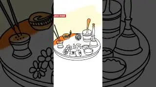 Puja Thali simple drawing #shorts #viralvideo #maadurga
