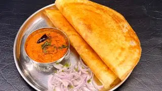 Healthy Breakfast Recipe | Instant Crispy Suji Dosa And Red Chutney Recipe😋