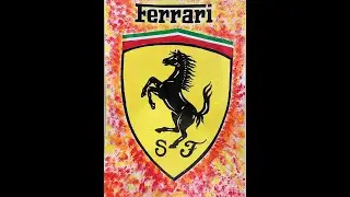 Ferrari Poster Art / Art tutorial of making Ferrari logo / car manufacturer logo /Italian car brand