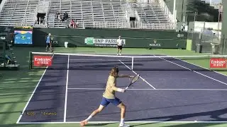 Stefanos Tsitsipas - Indian Wells Practice Sessions 2021 [Court Level 4k 60 fps]