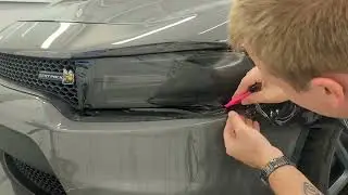 Flexishield smoke 35% headlight/ taillight light protection film application Timelapse.