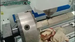 Unistar wood cnc router with rotary #machine #woodworking #woodcarving #cnc #woodwork