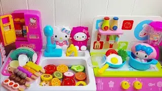 DIY Hello Kitty Pink Kitchen ASMR | Cutting and making mini food | Squishy Sanrio