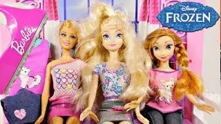 Frozen Barbie Iron-On Style Clothing Designer Queen Elsa and Princess Anna Disney Dolls Toys Review