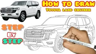 How to draw TOYOTA LAND CRUISER stepbystep for beginners #drawingtutorial#sketch #viral #video✍️✍️👑💯
