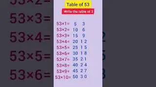 53 Table Trick #shorts #education #tricks #subscribe