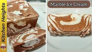 Marble Ice Cream | Chocolate Vanilla Ice Cream Recipe | Easy Ice Cream Recipe by Kitchen Heights