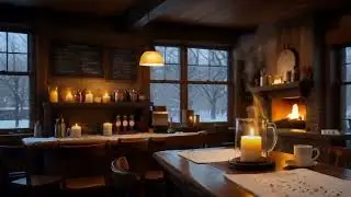 Rustic Coffee Shop Fireplace Jazz | Smooth Jazz Music for Caf&eacute; Ambience & Study