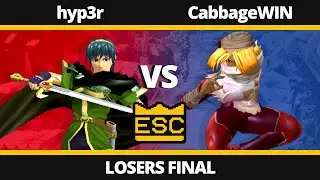 ESC 53 - Losers Final - hyp3r (Marth) Vs. CabbageWIN (Sheik) - SSBM UK Local Tournament