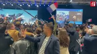 Reactions at Emmanuel Macron's election headquarters after the first round result