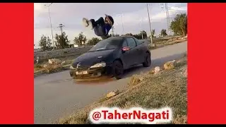 BACKFLIP OVER RUNNING CAR