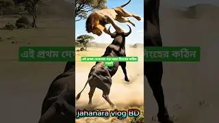 এই প্রথম দেখলাম গরু সিংহের কঠিন লড়াই🐂🦁#Battleground #CowVsLion #NatureWar#lion attack cow
